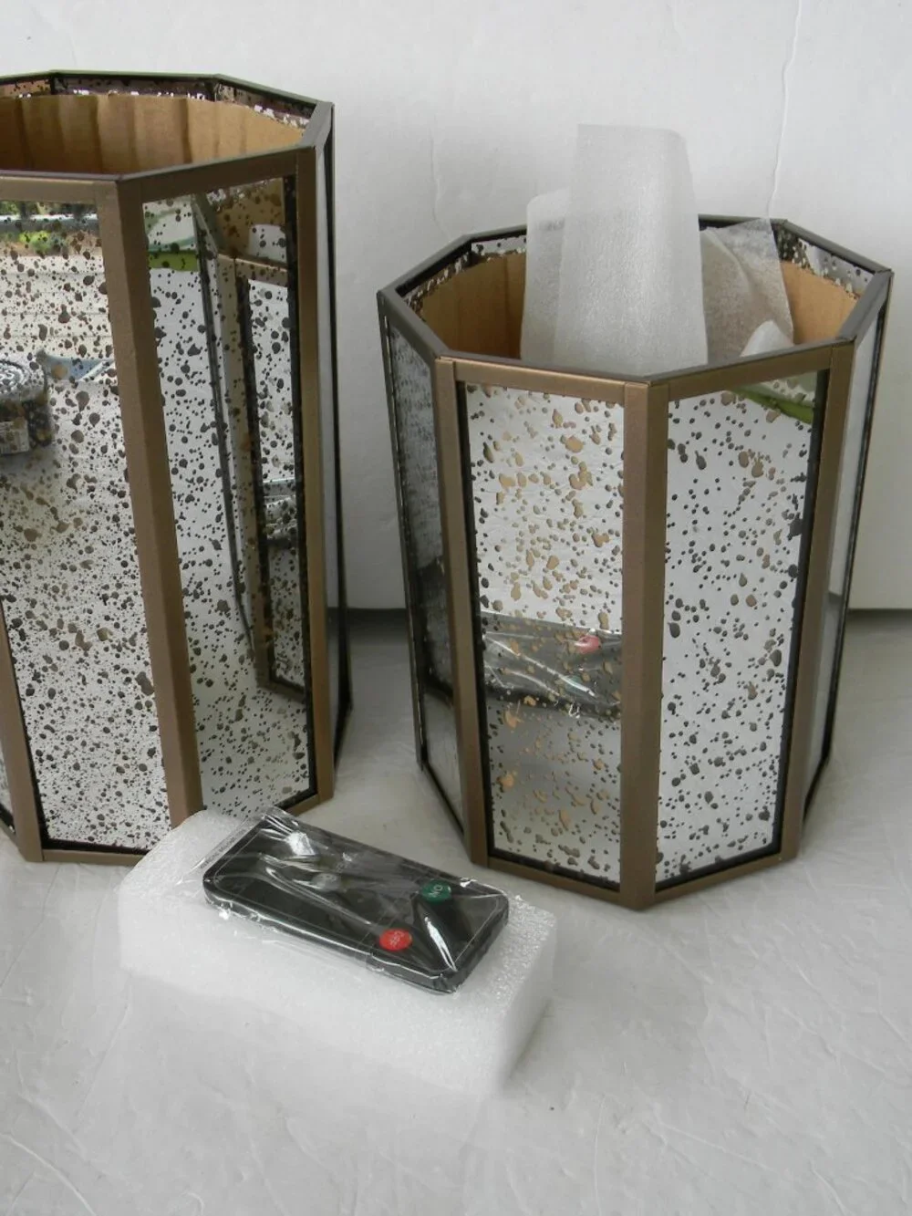 NEW Home Reflections Small & Large Mercury Lantern Fairy Lights SILVER W/REMOTE
